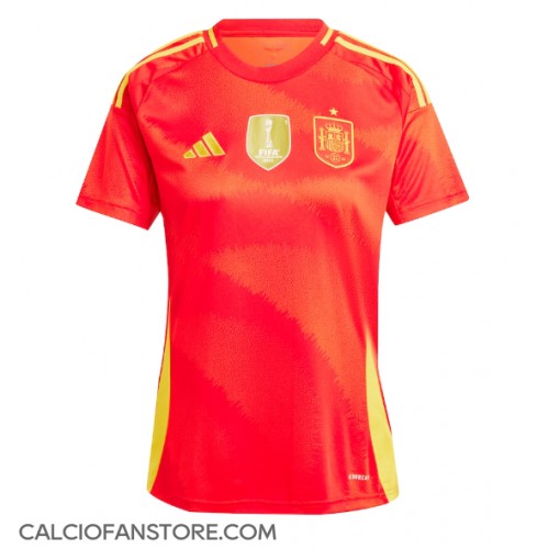 Maglia Calcio Spagna Prima Divisa Donna Europei 2024 Manica Corta